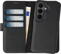 Rosso Elite Samsung Galaxy S26 Hoesje met MagSafe Wallet Case Echt Leer Zwart