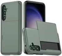 Samsung Galaxy S25 Plus Hoesje Kaarthouder met Slider Groen