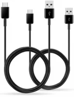 Originele Samsung USB-A naar USB-C Kabel 1.5m Zwart (2-Stuks)