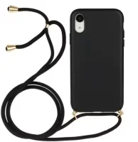 Apple iPhone XR Hoesje Flexibel TPU met Koord Zwart