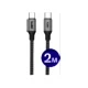 Buddi Flex USB-C naar USB-C Oplaadkabel 100W Snelladen 2 Meter Zwart