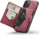 CaseMe JH-01 iPhone 15 Plus Hoesje met Magnetische Kaarthouder Rood
