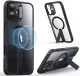 ESR Boost Flickstand HaloLock Apple iPhone 16 Hoesje MagSafe Transparant Zwart
