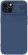 Nillkin iPhone 15 Plus MagSafe Hoesje Siliconen Camera Slider Blauw