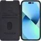 Nillkin Qin Pro iPhone 15 Plus Hoesje Met Pasjeshouder En Camera Slider Zwart